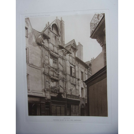 Planche vers 1880 BLOIS MAISON 16 ET 18 RUE DES ORFEVRES