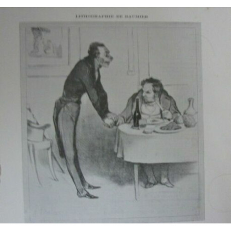 TIRAGE 20ème d' APRES UNE LITHOGRAPHIE DE DAUMIER GASTRONOMIE AU...